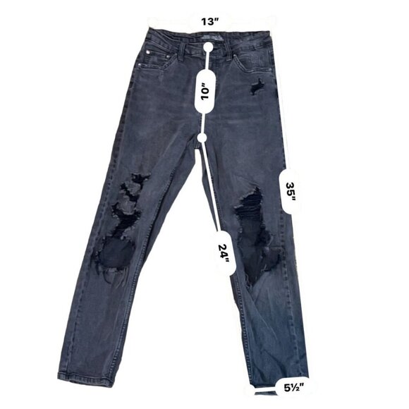 (5 for $25) Wild Fable High Rise Destroyed Mom Jeans in Black Wash size 4 - Picture 3 of 3